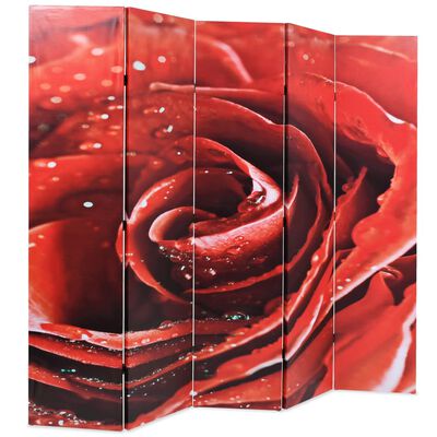 vidaXL Kamerscherm inklapbaar roos 200x170 cm rood