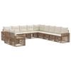 vidaXL Tuinbankenset 11 st Beige en Cr&egrave;me Wit poly rattan