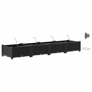 vidaXL Plantenbak 4 st Zwart 160 x 40 x 22 cm PP