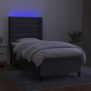 vidaXL Boxspring met matras en LED stof donkergrijs 90x190 cm