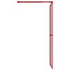 vidaXL Inloopdouchewand transparant 80x195 cm ESG-glas rood