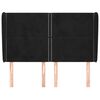 vidaXL Hoofdbord met randen 147x23x118/128 cm fluweel zwart
