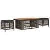 vidaXL Tuin eettafelset 4 st Grijs en Donkergrijs poly rattan