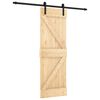 vidaXL Schuifdeur 70 x 210 cm Massief Grenenhout (Niet-Behandeld)