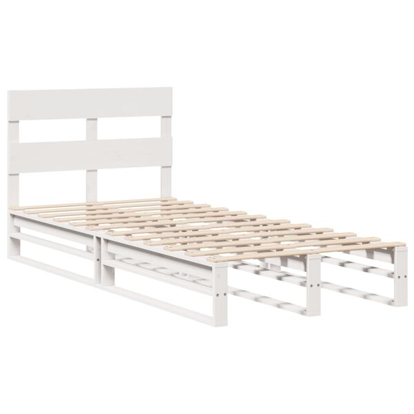 vidaXL Bedframe zonder matras massief grenenhout wit 90x190 cm