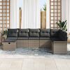 vidaXL Tuin Sofa Set met kussen met opslag 8 pcs Grijs Poly riet