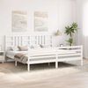 vidaXL Bedframe met hoofdbord massief hout wit 200x200 cm