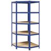 vidaXL Hoekrek 5-laags staal en bewerkt hout blauw