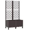 vidaXL Tuinplantbak met schutting en wielen Bruin 80 x 40 x 146 cm PP