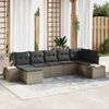 vidaXL Tuin Sofa Set met kussen met opslag 7 pcs Grijs Poly riet