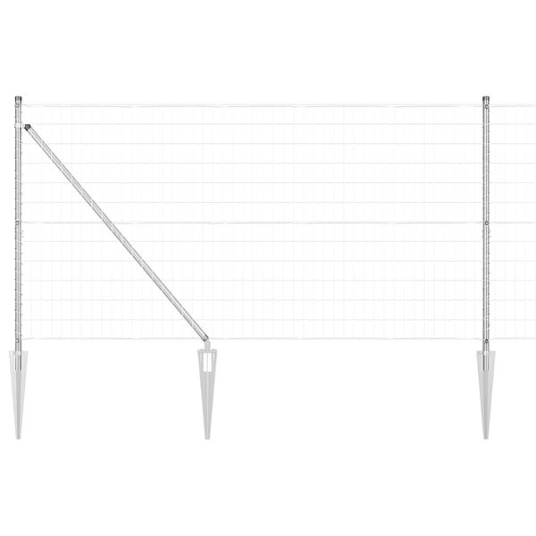 vidaXL Hek met Paal Zilver 1,4 x 10 m Staal