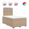 vidaXL Boxspring met matras kunstleer cappuccinokleurig 120x200 cm