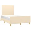 vidaXL Bedframe zonder matras 120x200 cm stof cr&egrave;mekleurig