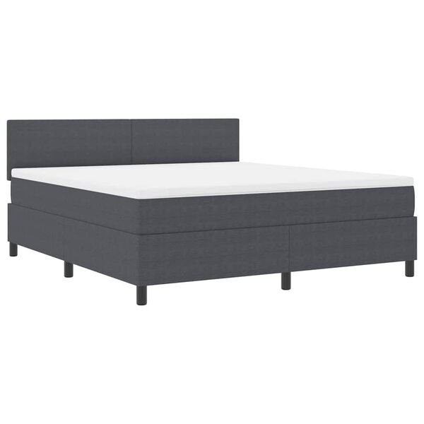 vidaXL Boxspring bed Donkergrijs en Wit 203 x 180 x 88 cm