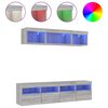 vidaXL 5-delige Tv-wandmeubelset met LED grijs sonoma eikenkleurig