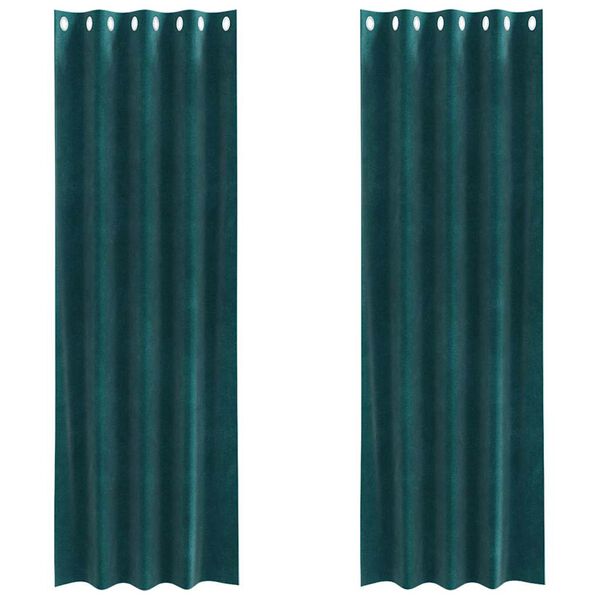 vidaXL Verduisterende gordijnen 2 pcs Donkergroen 140 x 260 cm Fluweel