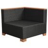 vidaXL 10-delige Loungeset met kussens poly rattan zwart