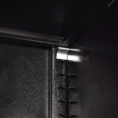 vidaXL Gereedschapskast met 2 deuren 90x40x180 cm staal zwart en rood