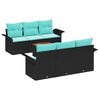 vidaXL Tuinbankenset met kussen 7 pcs Zwart poly rattan