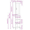 vidaXL Hoge kast 34,5x34x180 cm bewerkt hout grijs sonoma eikenkleurig