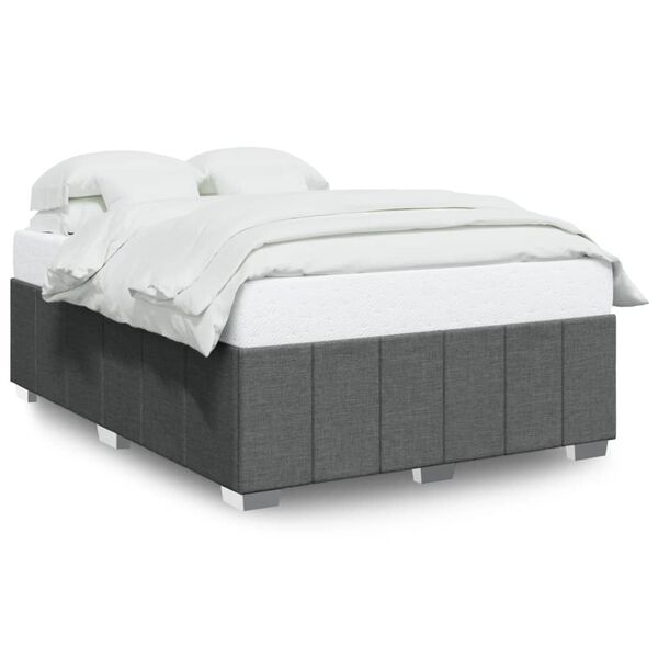 vidaXL Bedframe zonder matras stof donkergrijs 160x200 cm
