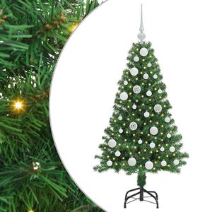 vidaXL Kunstkerstboom Groen 120 cm PVC en Staal en Kunststof