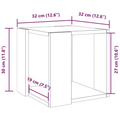 vidaXL Salontafel 32x32x30 cm bewerkt hout sonoma eikenkleurig