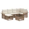 vidaXL Tuinbankenset 7 pcs Beige poly rattan