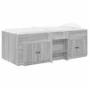 vidaXL Loft Bed Frame met Kast 3 st Grijs Sonoma Bewerkt hout
