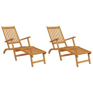 vidaXL Terrasstoelen 2 st met voetensteun massief acaciahout
