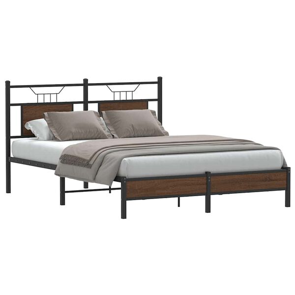 vidaXL Bedframe zonder matras bewerkt hout bruin eikenkleur 150x200 cm