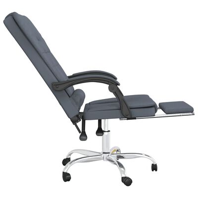 vidaXL Kantoorstoel massage verstelbaar fluweel donkergrijs