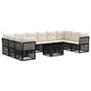 vidaXL Tuinbankenset 11 st Zwart poly rattan