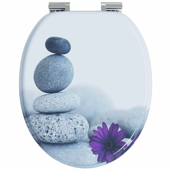 vidaXL Toiletbril Grijs 44 x 38 cm MDF-plaat