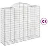 vidaXL Schanskorven 3 st gewelfd 200x50x160/180 cm ijzer