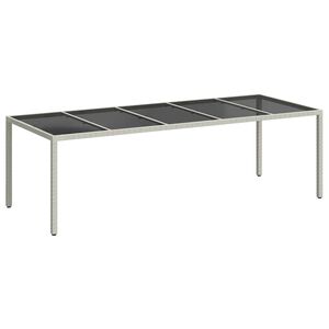 vidaXL Tuintafel 250x100x75 cm poly rattan en gehard glas wit