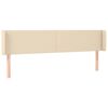 vidaXL Hoofdbord met randen 163x16x78/88 cm stof cr&egrave;mekleurig
