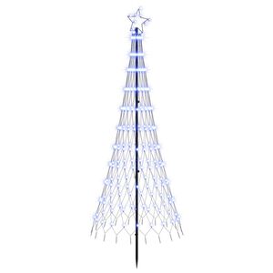 vidaXL LED Kerstboom 180 cm 230 LED's Blauw IJzer Zwart