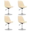 vidaXL Eetkamerstoelen 4 st draaibaar stof cr&egrave;mekleurig