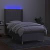 vidaXL Boxspring met matras en LED stof lichtgrijs 100x200 cm