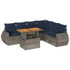 vidaXL 7-delige Loungeset met kussens poly rattan grijs