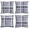 vidaXL Buiten Kussen 4 st Stof Grijs Ruit 40 x 40 cm