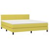 vidaXL Boxspring met matras en LED stof groen 180x200 cm