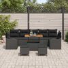vidaXL Tuin Sofa Set met kussen met opslag met kussen 10 pcs Zwart