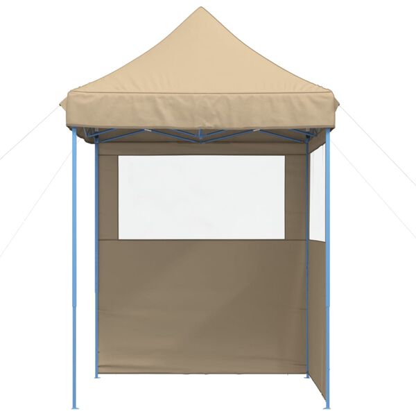 vidaXL Partytent inklapbaar pop-up met 2 zijwanden beige