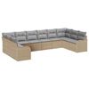 vidaXL Tuin Sofa Set met opslag 10 pcs beige en lichtgrijs poly rattan