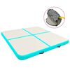 vidaXL Gymnastiekmat met pomp opblaasbaar 200x200x15 cm PVC groen