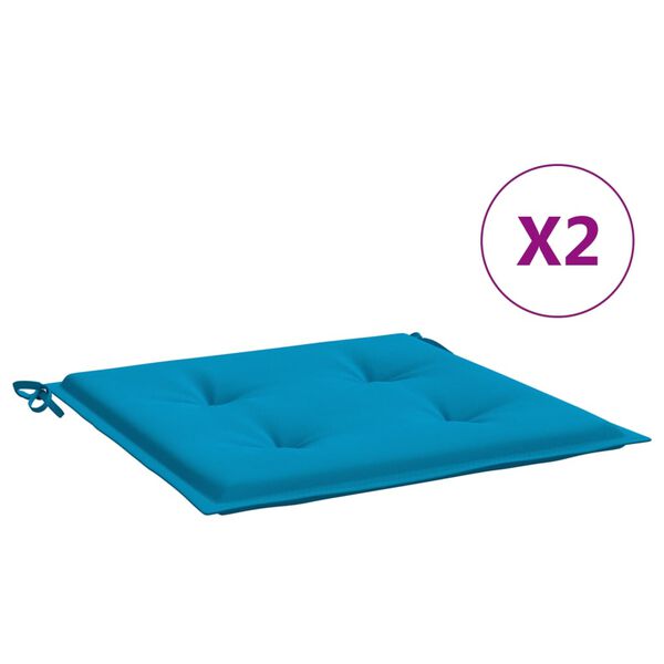 vidaXL Tuinstoelkussens 2 st 50x50x4 cm stof blauw