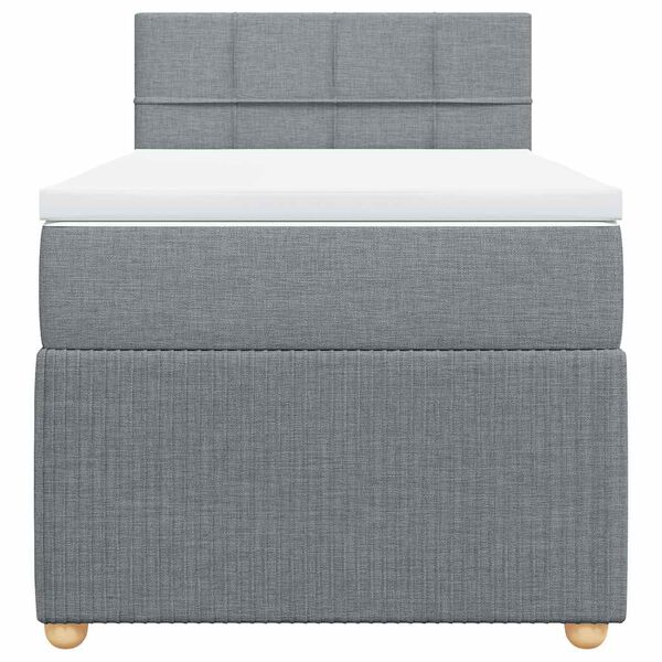 vidaXL Boxspring met matras stof lichtgrijs 90x200 cm
