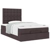 vidaXL Ottoman bed met matras 120x190 cm stof donkerbruin